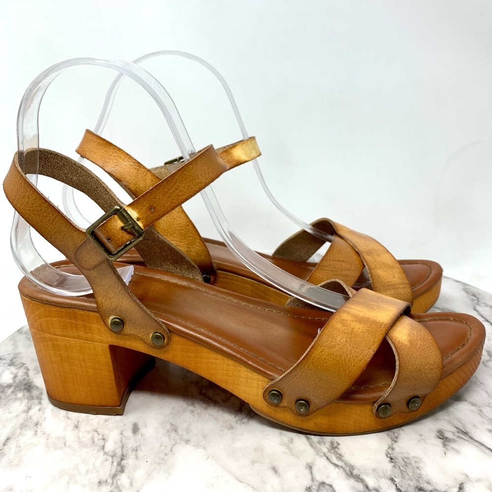 MIA Jullia Platform Ankle Strap Clog Sandals 9 Retro Boho Bohemian Classic - Picture 2 of 16